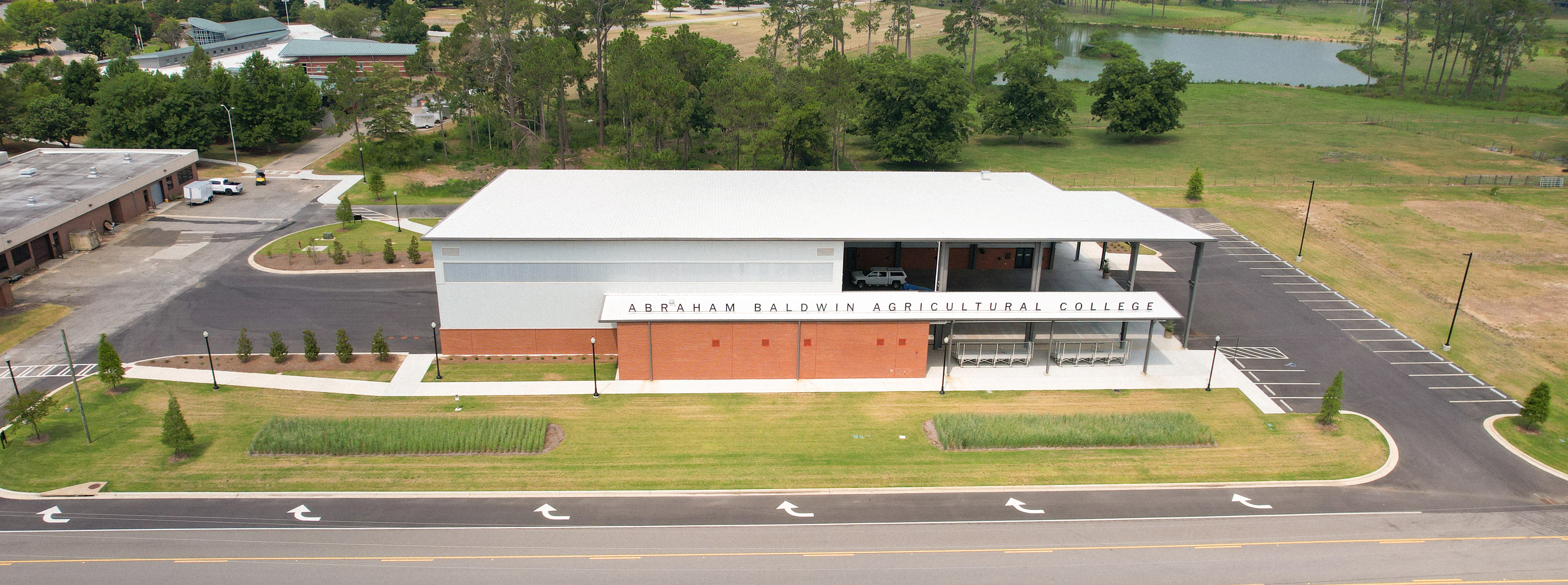 aerial view of the ag tech building