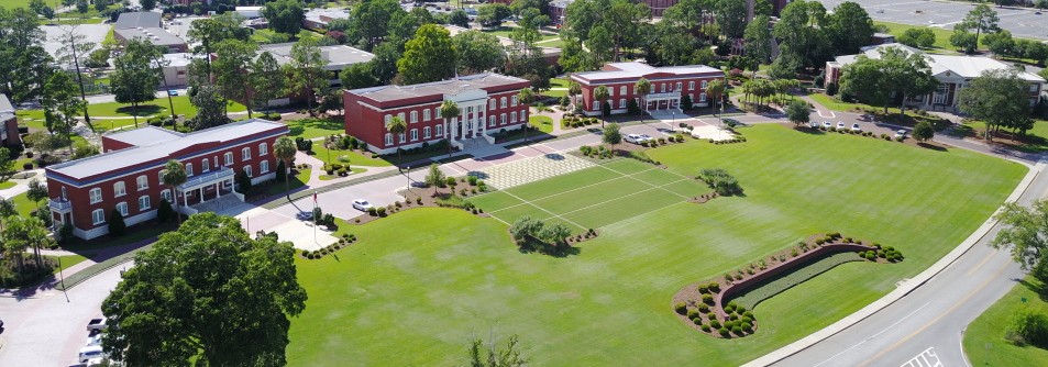 aerial view of the campus