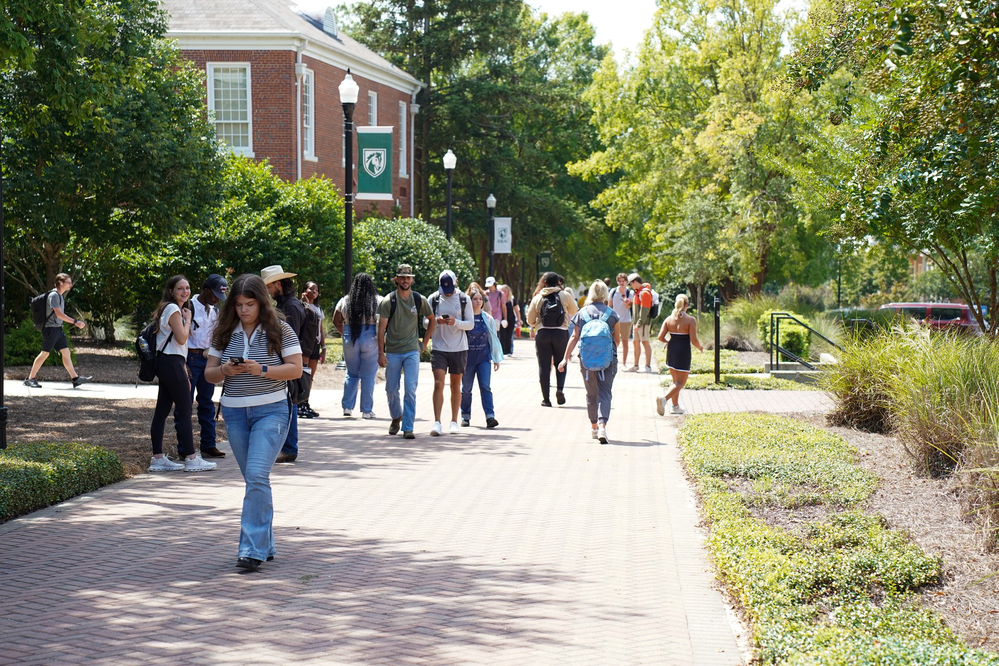students on campus